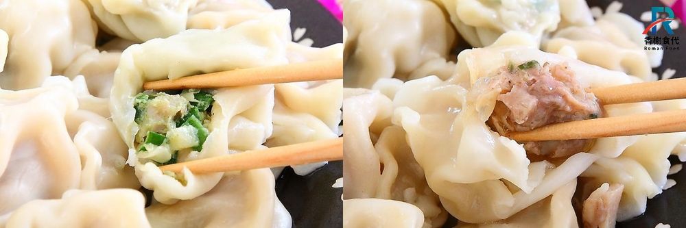 手工水餃 飽滿內餡特寫