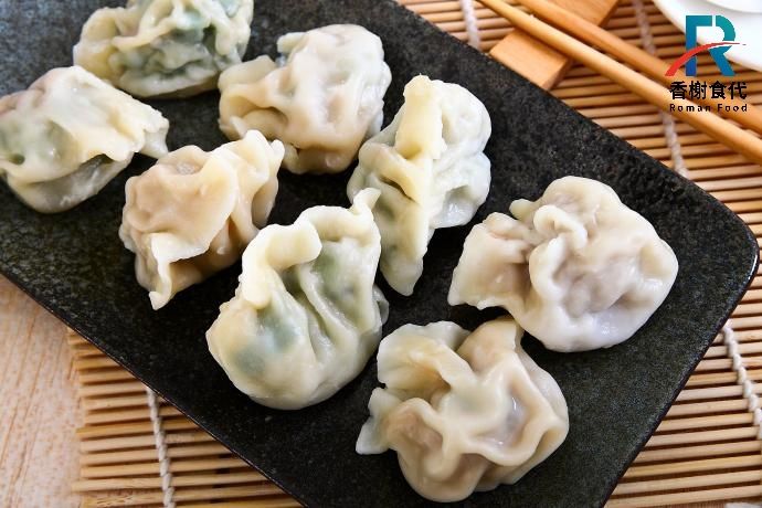 手工水餃 煮熟成品擺盤